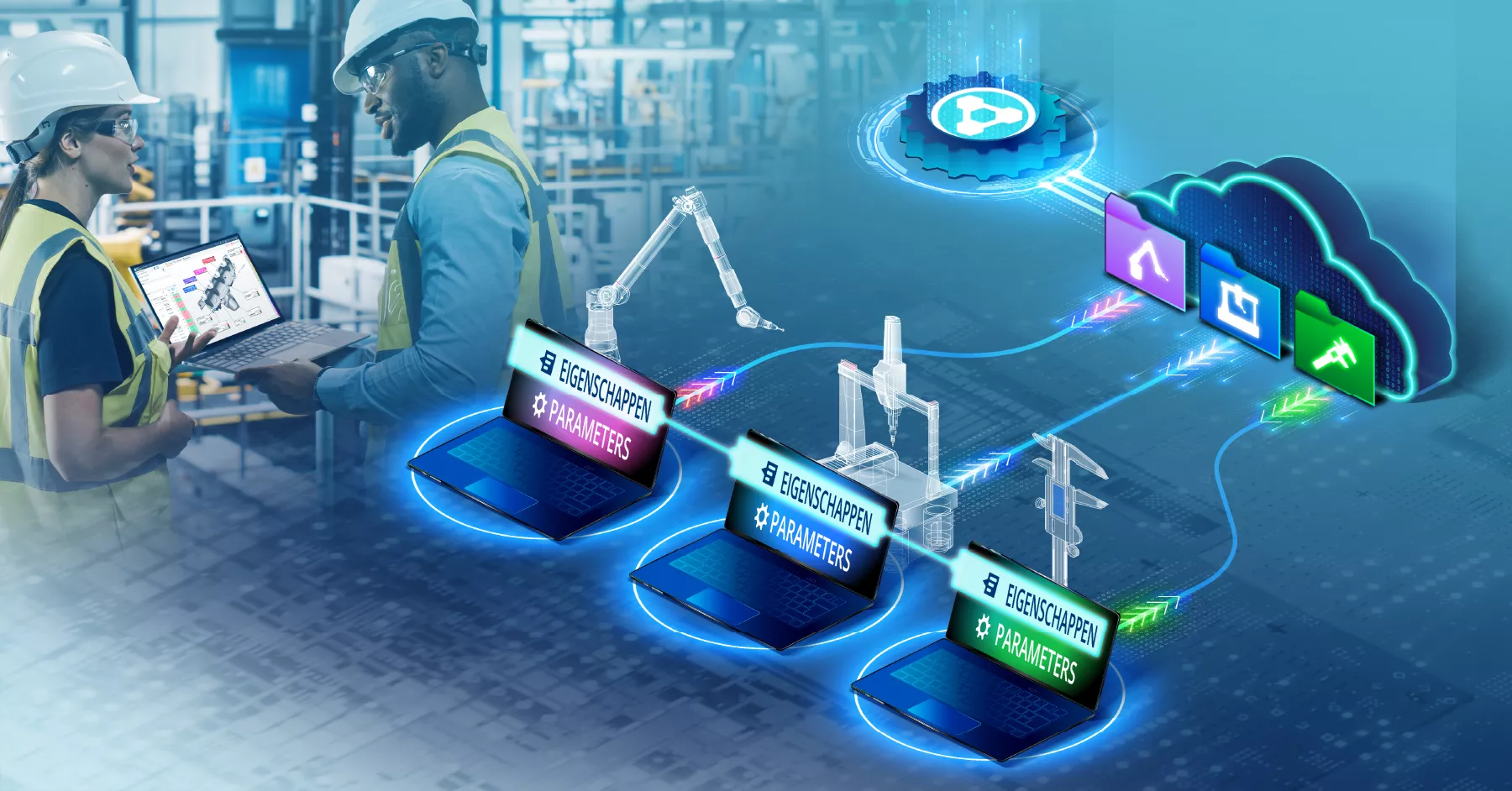 PolyWorks|DataLoop 2025 stelt gebruikers in staat om herbruikbare inspectiesjablonen te maken en te delen voor verschillende meetapparaten.
